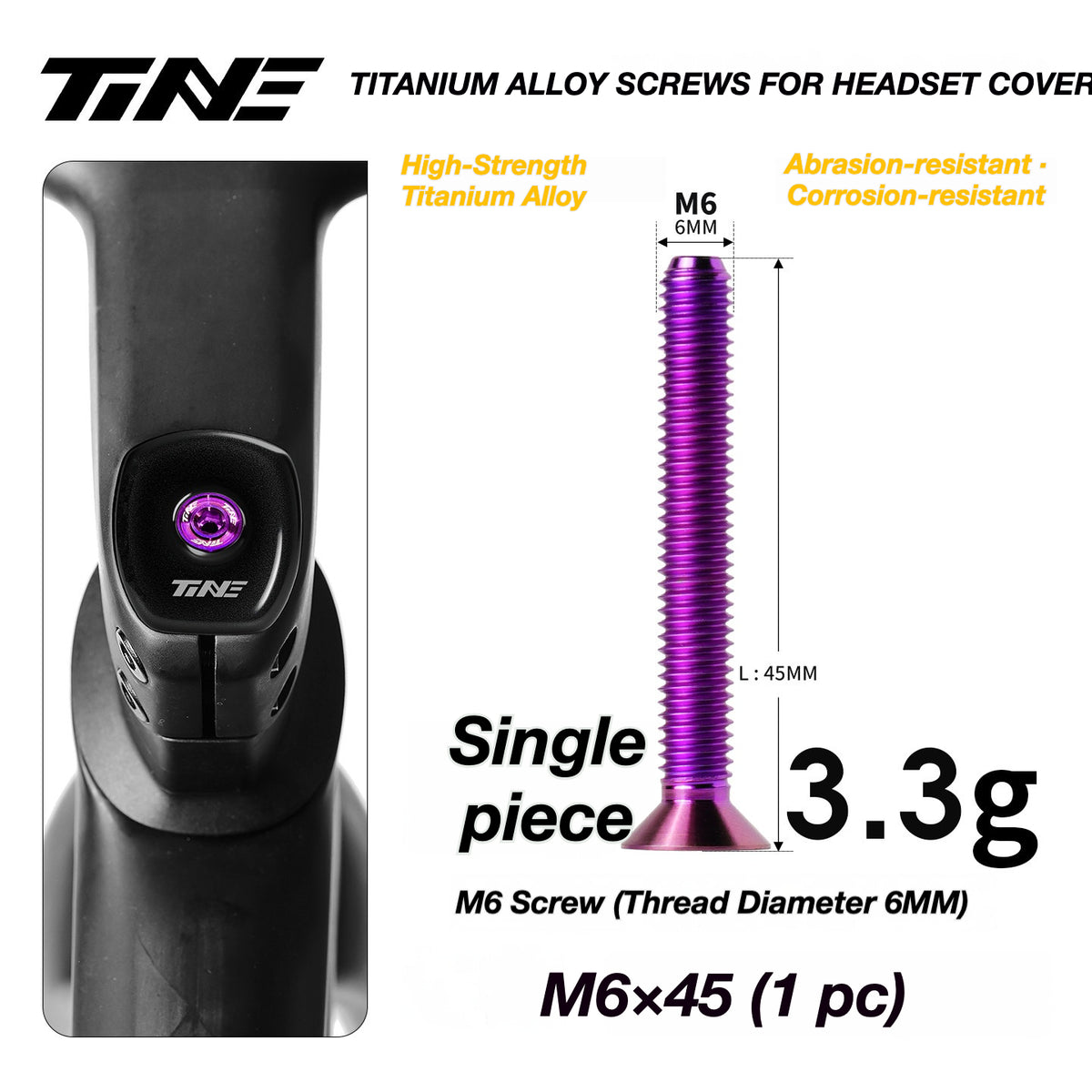 TiNE Ultra-Light Titanium Headset Top Cap Screws | Precision CNC Titanium Upgrade