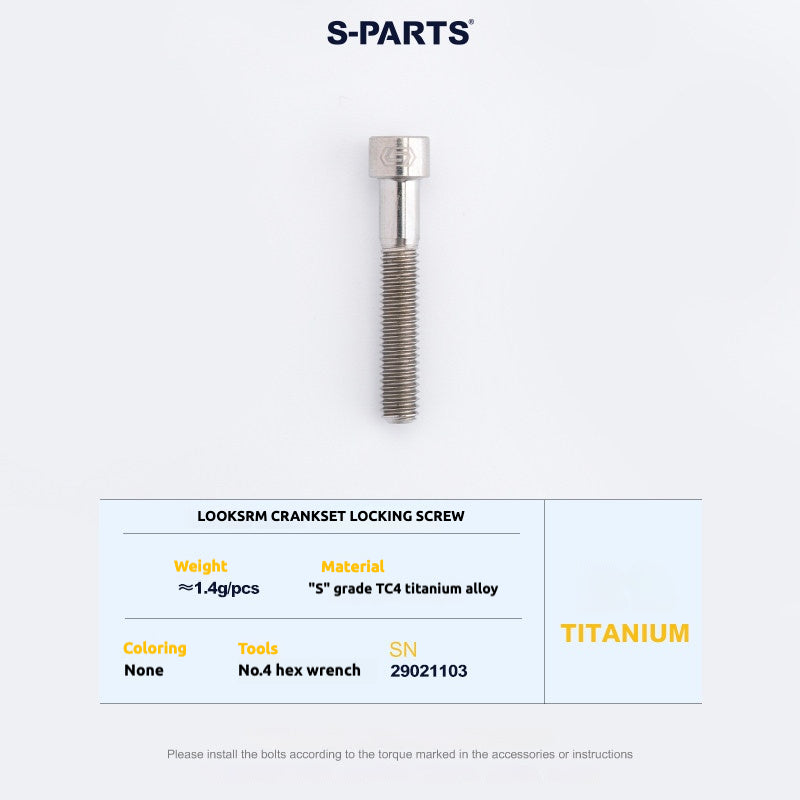 Tornillos de titanio S-PARTS para adaptarse a las cubiertas de cigüeñal de titanio SRM PM9 para los lados de transmisión y no transmisión.