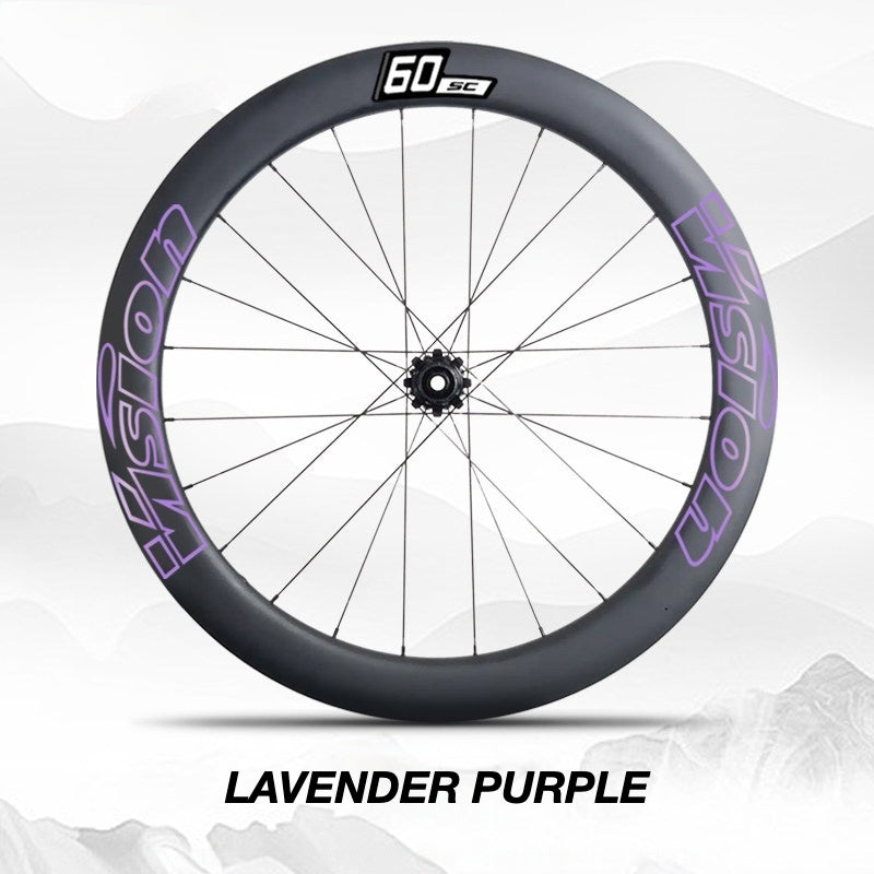 Custom Decal Kit for VISION SC60 Wheels | Road Bike Carbon Rim Wrap Stickers(Complete Wheelset Decal Kit + Spare Set)