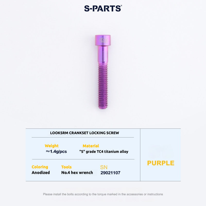 Tornillos de titanio S-PARTS para adaptarse a las cubiertas de cigüeñal de titanio SRM PM9 para los lados de transmisión y no transmisión.