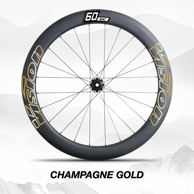 Custom Decal Kit for VISION SC60 Wheels | Road Bike Carbon Rim Wrap Stickers(Complete Wheelset Decal Kit + Spare Set)