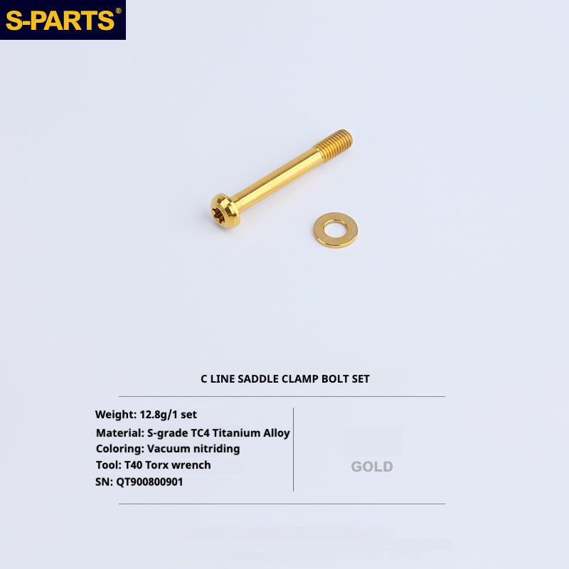 Kit d'amélioration de boulons en titane S-PARTS pour Brompton | Ensemble de visserie légère TC4 CNC pour cadre et charnière