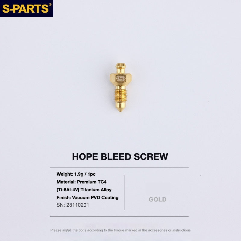 S-PARTS Titanium Brake Bolt Kit for HOPE V4 / TECH / RACE / TRAIL / ZONE | Ultra-Light MTB Brake Hardware