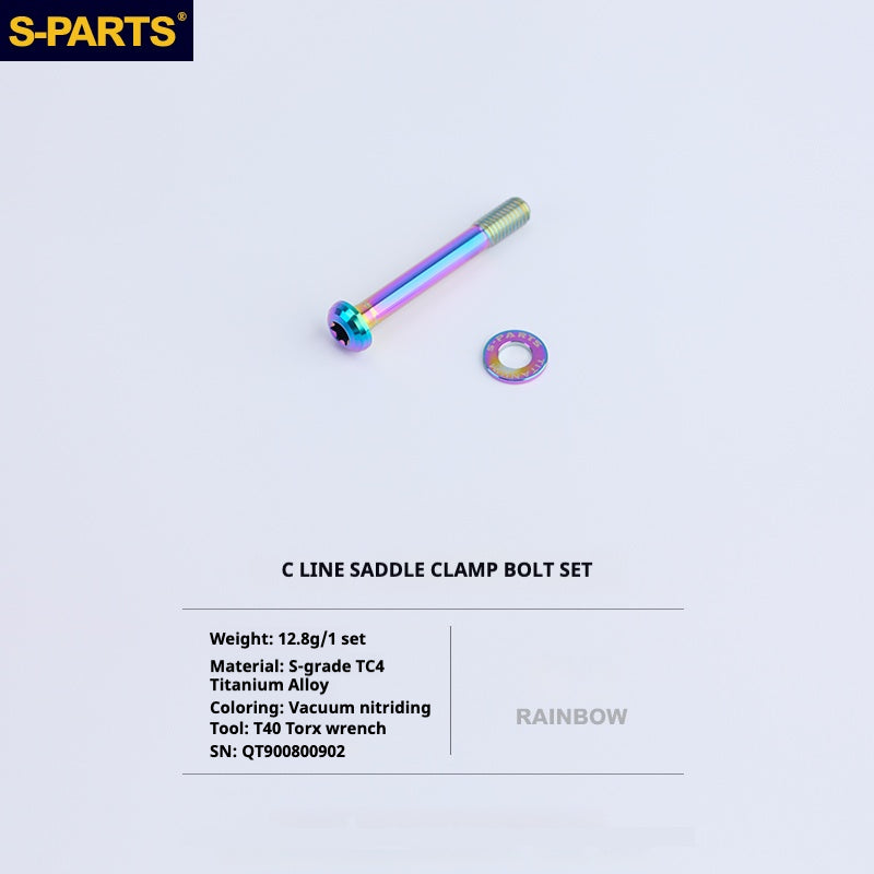 Kit d'amélioration de boulons en titane S-PARTS pour Brompton | Ensemble de visserie légère TC4 CNC pour cadre et charnière