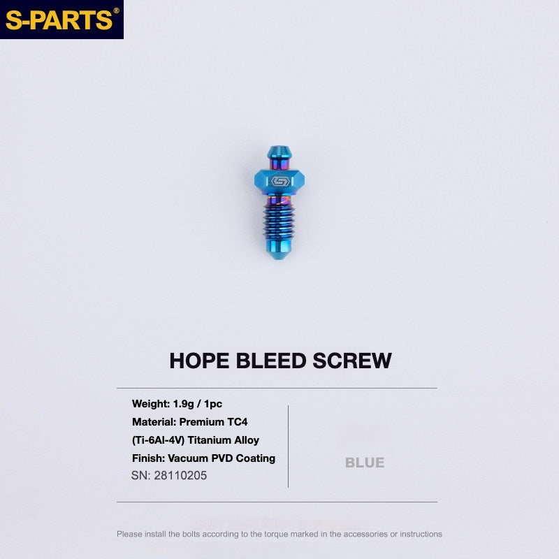 S-PARTS Titanium Brake Bolt Kit for HOPE V4 / TECH / RACE / TRAIL / ZONE | Ultra-Light MTB Brake Hardware
