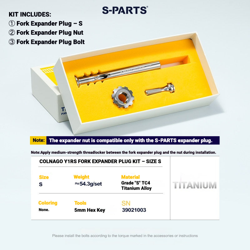 S-PARTS TC4 Titanium Bolt Kit for Colnago Y1RS | Frame & Cockpit Screw Upgrade