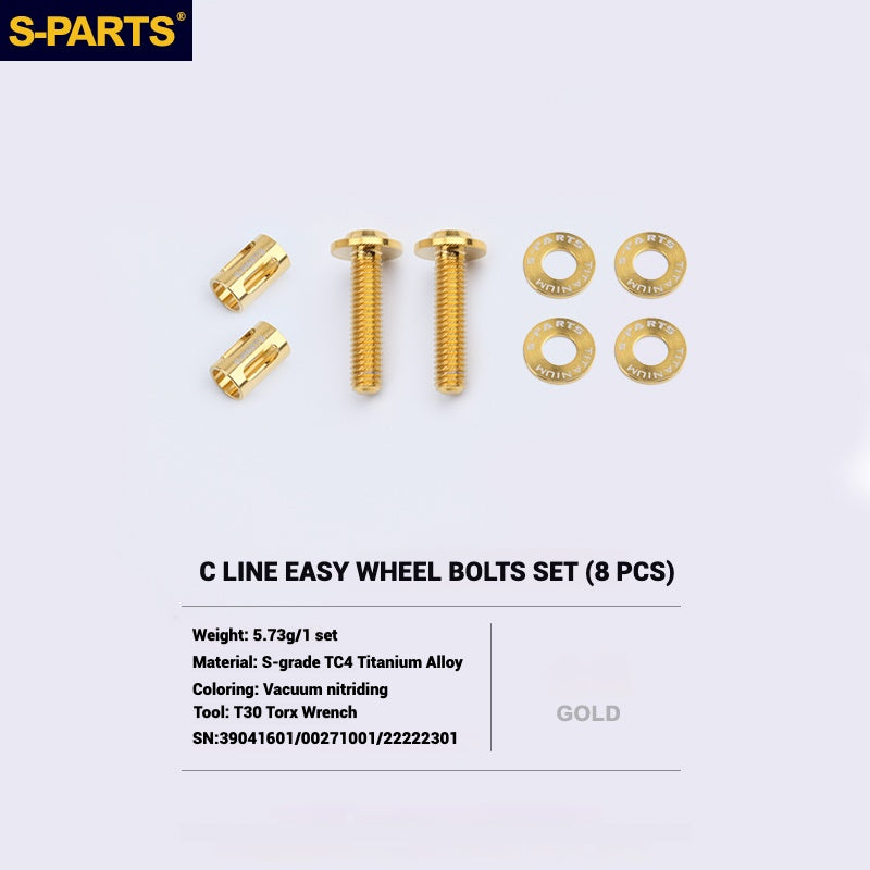 Kit d'amélioration de boulons en titane S-PARTS pour Brompton | Ensemble de visserie légère TC4 CNC pour cadre et charnière