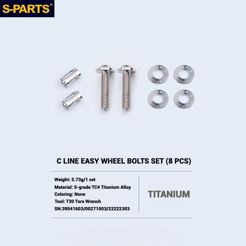 Kit d'amélioration de boulons en titane S-PARTS pour Brompton | Ensemble de visserie légère TC4 CNC pour cadre et charnière