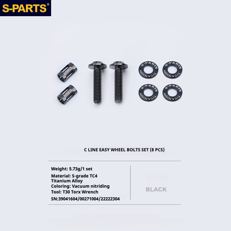 Kit d'amélioration de boulons en titane S-PARTS pour Brompton | Ensemble de visserie légère TC4 CNC pour cadre et charnière