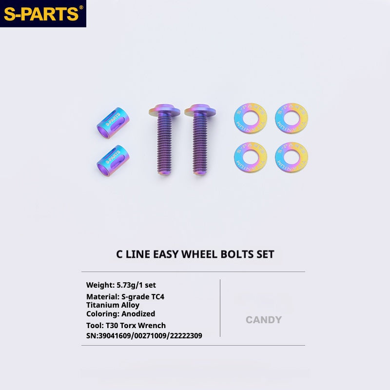 Kit d'amélioration de boulons en titane S-PARTS pour Brompton | Ensemble de visserie légère TC4 CNC pour cadre et charnière