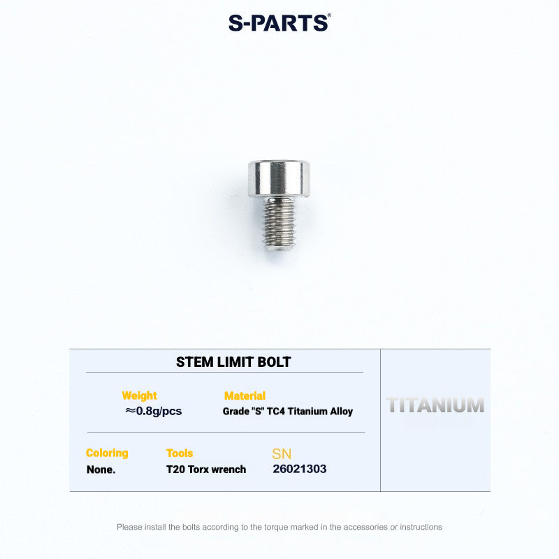 S-PARTS TC4 Titanium Bolt Kit for Colnago Y1RS | Frame & Cockpit Screw Upgrade