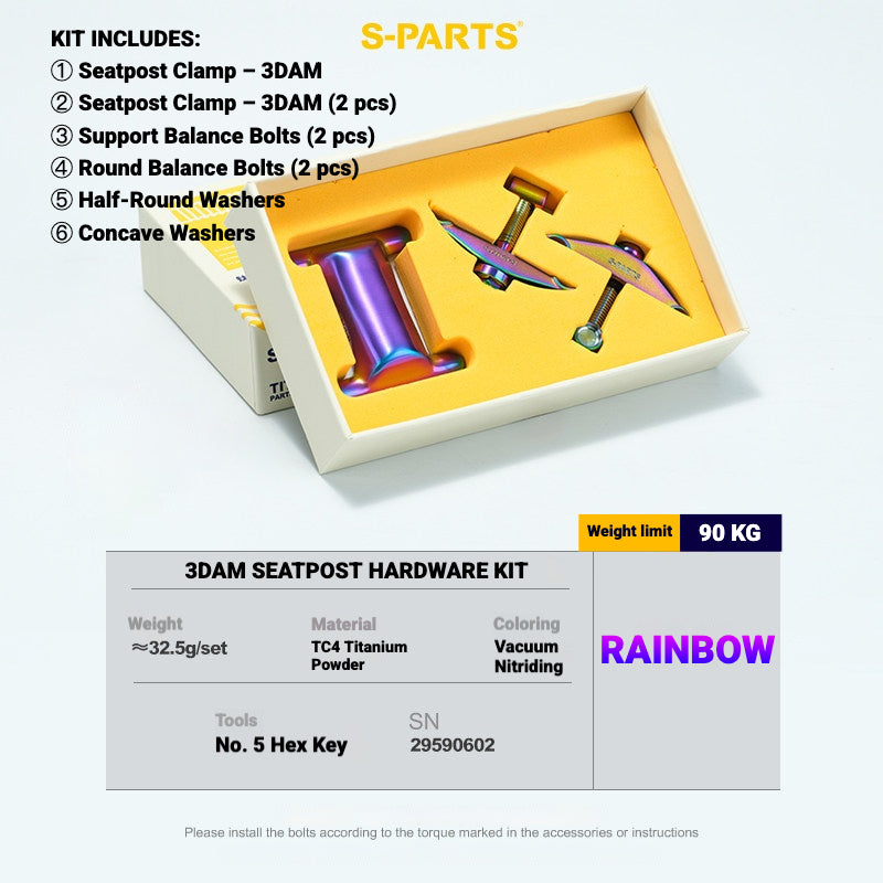 S-PARTS TC4 Titanium Bolt Kit for Colnago Y1RS | Frame & Cockpit Screw Upgrade
