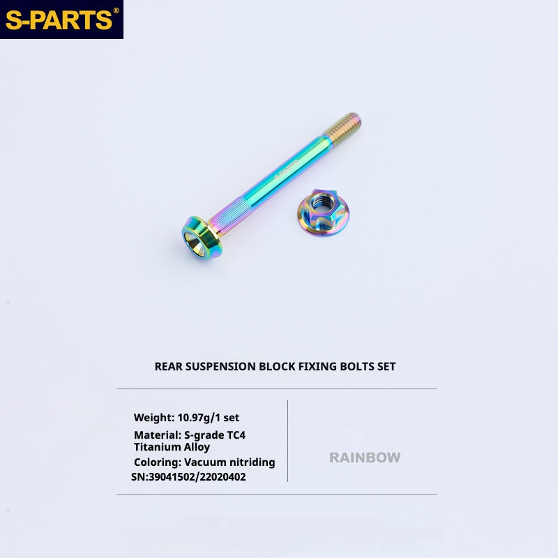 Kit d'amélioration de boulons en titane S-PARTS pour Brompton | Ensemble de visserie légère TC4 CNC pour cadre et charnière