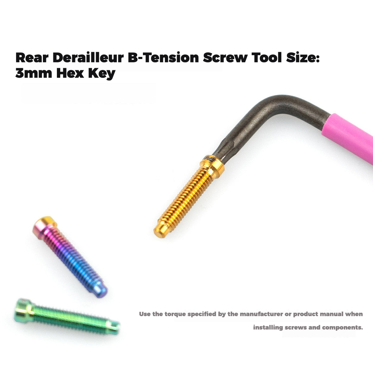 TiNE 티타늄 Shimano 뒷변속기 리미트 & B-텐션 스크류 | 초경량 TC4 Ti 업그레이드
