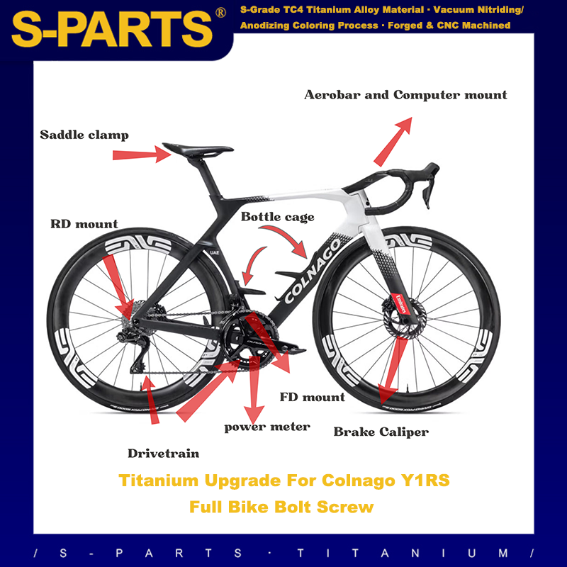 Colnago Y1RS Complete Titanium Bolt Kit｜Handlebar / Seatpost / Frame / Bottle Cage Full Upgrade