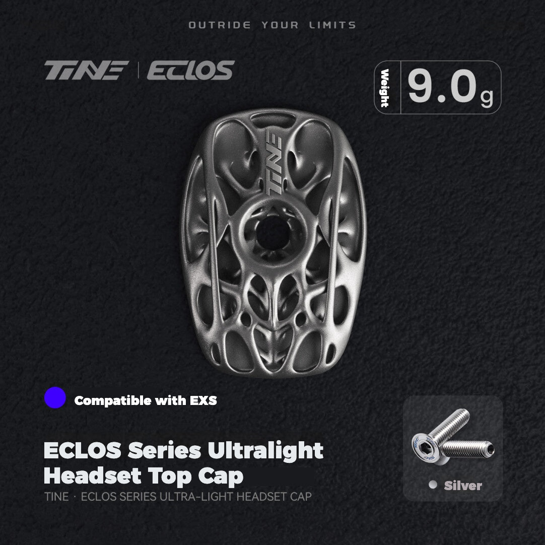 TiNE Eclos Biomimetic Topology Titanium Headset Top Cap for EXS AEROVER Integrated Handlebar 9g Lightweight Road Bike Upgrade